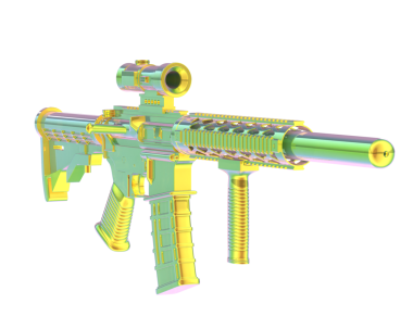 Bir makineli tüfeğin 3 boyutlu görüntülemesi