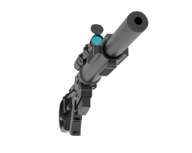 Tabancalı bir silahın üç boyutlu çizimi