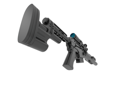 Beyaz arka planda siyah silahı olan bir silah. 3 Boyutlu Hazırlama