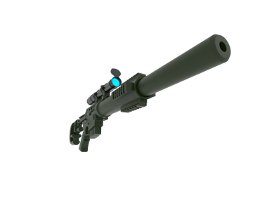 Tüfek beyaz bir arkaplanda izole edilmiş.