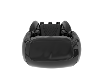 metin için kopyalama alanı olan beyaz arkaplan üzerindeki siyah modern bilgisayar faresi