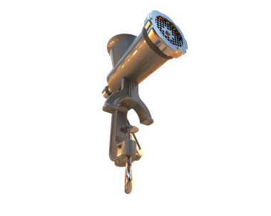 Beyaz zemin üzerinde modern mikrofon.