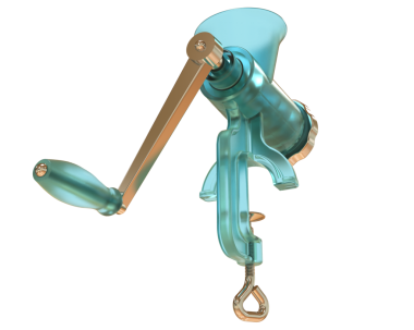 Beyaz arkaplanı olan mavi metal bir borunun 3 boyutlu çizimi