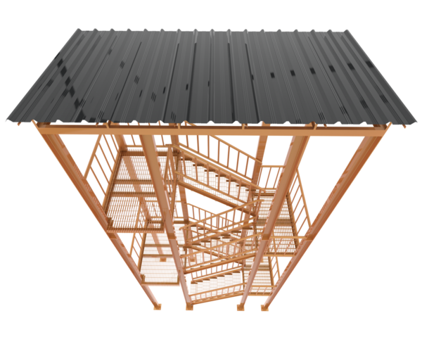 Beyaz zemin üzerinde boş ahşap çatı izole. 3d illüstrasyon.