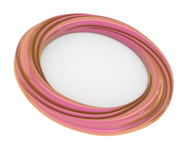 Tek bir izole yuvarlak çerçevenin beyaz arkaplanlı 3 boyutlu görüntüsü