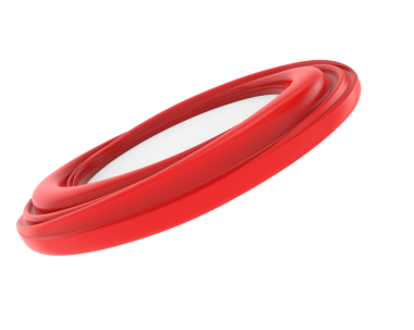 yuvarlak kırmızı kurdele beyaz arkaplanda izole