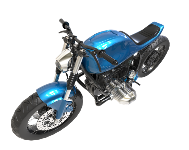 Motosiklet arka planda. 3d oluşturma.