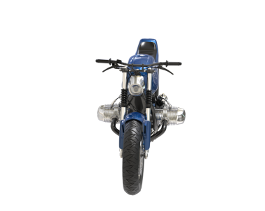 Mavi motosiklet beyaz arka planda izole edilmiş.