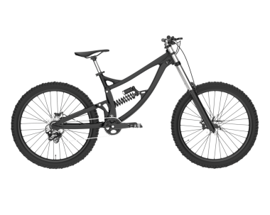 Siyah arka planı olan bir bisiklet. 3d oluşturma