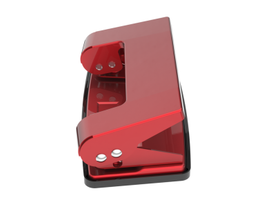 Beyaz arkaplanda 3 boyutlu kırmızı plastik askı görüntüsü