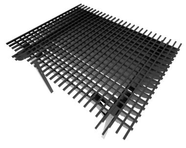 Metal bir ızgaranın 3 boyutlu görüntüsü