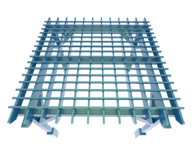 Metal kafesin 3 boyutlu çizimi. bir beyaz üzerinde izole.