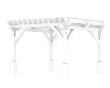 Siyah arkaplanda izole edilmiş beyaz çatı yapısının 3 boyutlu görüntülenmesi