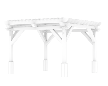 Beyaz, boş, siyah arka planı olan ahşap çatı. 3d illüstrasyon