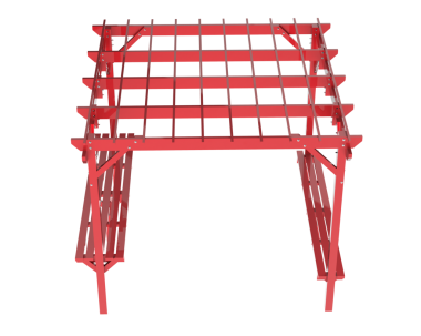 Beyaz arkaplanda izole edilmiş ahşap iskeleler.