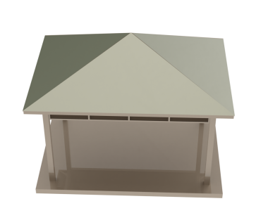 Siyah arka planda izole edilmiş küçük bir evin 3 boyutlu canlandırması