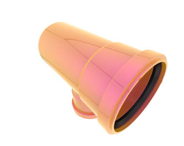 Kırmızı plastik bir borunun 3 boyutlu çizimi