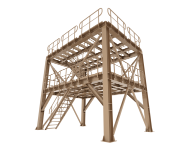 3 boyutlu eski bir ahşap bina.