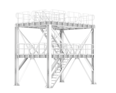 Bir kablo vinçin 3 boyutlu görüntüsü