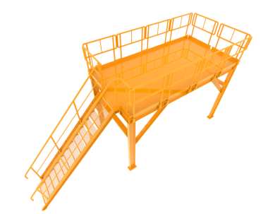 turuncu metal yapı beyaz arkaplanda izole