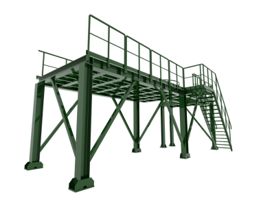 Demiryolu köprüsü. 3d oluşturma