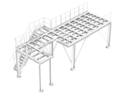 İzole edilmiş arka planda bir bina inşaatı. 3d illüstrasyon.