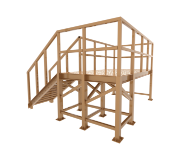 3 boyutlu ahşap merdiven.