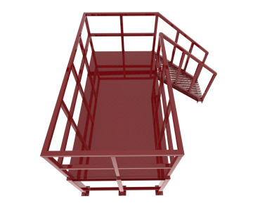 3 boyutlu kırmızı bir kafes.