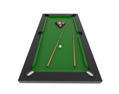 Toplu bilardo masası.
