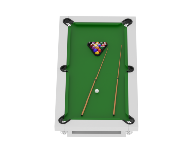 Bilardo oyunu. Bilardo topu olan bilardo masası.