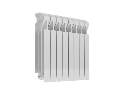 Siyah arkaplanda beyaz radyatör.