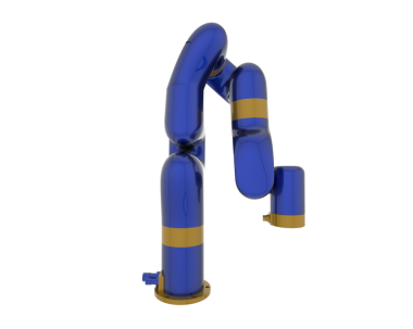 Siyah arkaplanda izole edilmiş su musluğunun 3 boyutlu görüntülenmesi