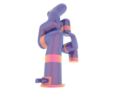 Düz çizgi film robotu tarzında vektör illüstrasyonu