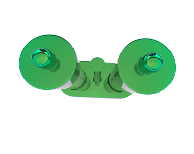 beyaz arkaplanda izole edilmiş yeşil dürbünler