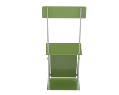 Siyah arkaplanda yeşil bir yatağın 3 boyutlu görüntülenmesi