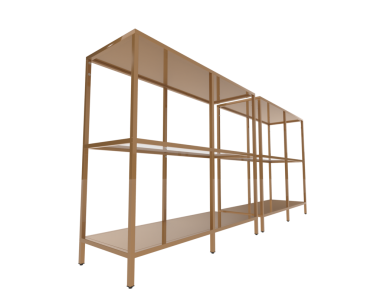 Beyaz arkaplanda boş ahşap raf.