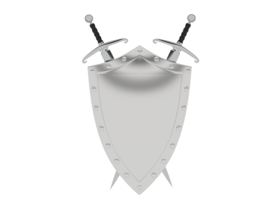 Siyah üzerine beyaz kılıç.