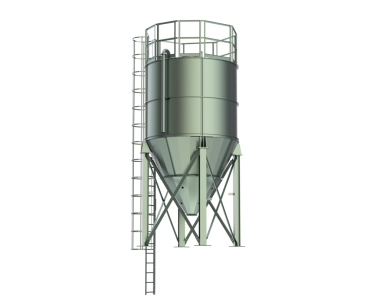 Modern endüstriyel tank siyah üzerine izole. 3d oluşturma