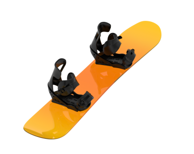 Beyaz arkaplanda izole edilmiş 3 boyutlu bir snowboard görüntüleme