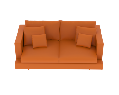 Beyaz arka planda izole turuncu kanepe, vektör illüstrasyonu, eps