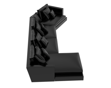 Siyah arka planda izole edilmiş beyaz bir yatağın 3 boyutlu görüntülenmesi.