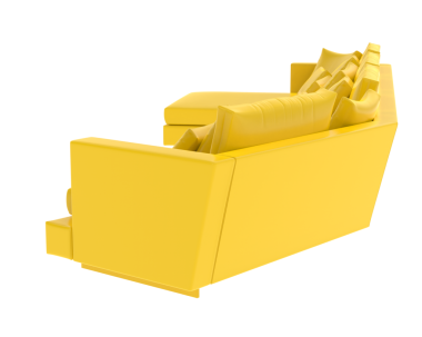 Sarı hediye kutusu beyaz arka planda izole edilmiş. 3d illüstrasyon.