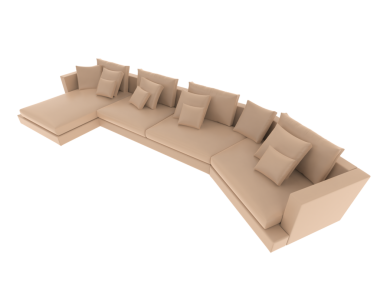 Beyaz arka planda izole edilmiş boş kanepe. 3d illüstrasyon.