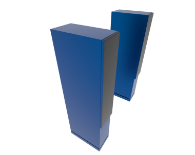 Koyu mavi arkaplanda izole edilmiş modern bir dijital nesnenin 3 boyutlu canlandırması.