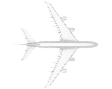 Yolcu uçağı beyaz arkaplanda izole edildi