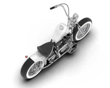 Beyaz arka planda izole edilmiş beyaz scooter 'ın 3 boyutlu görüntüsü