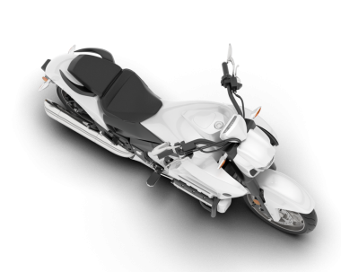 Motosiklet beyaz arkaplanda izole edildi