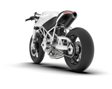 modern beyaz motosiklet siyah arkaplanda izole