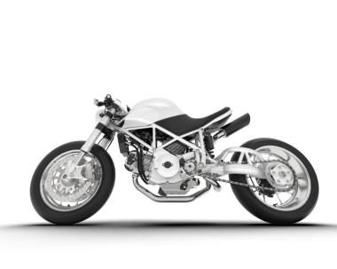 3 boyutlu markalı, daha az jenerik motosiklet.