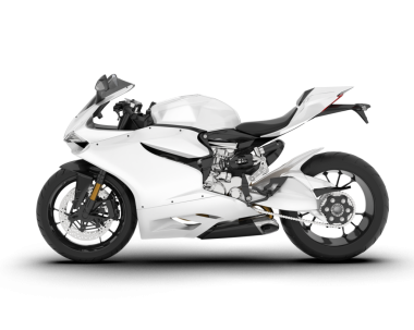 beyaz arka planda izole edilmiş beyaz motosiklet